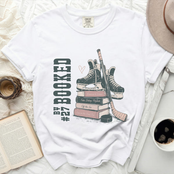 Booked for Hockey Romance Tee in White