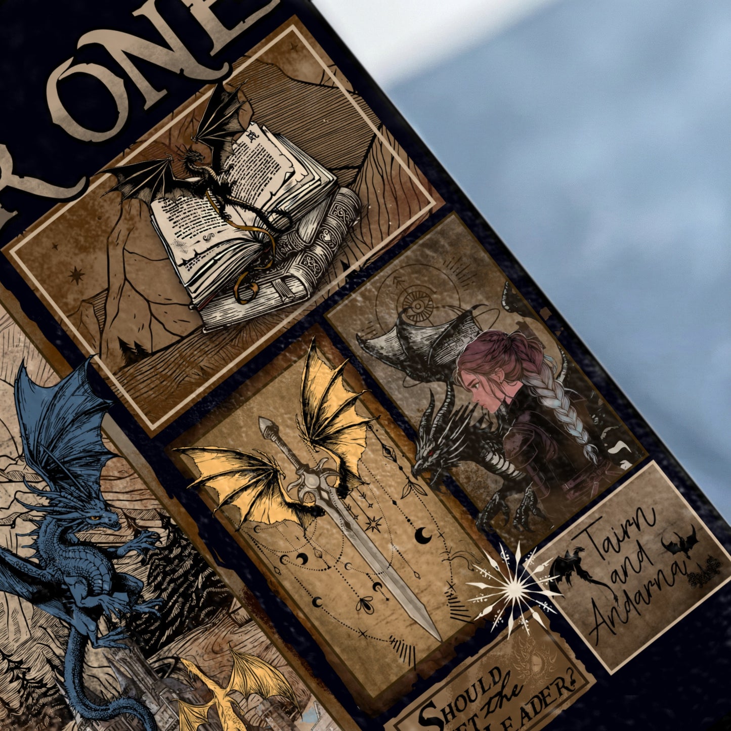 Fourth Wing Dragons Books Sword Fantasy Artwork product type