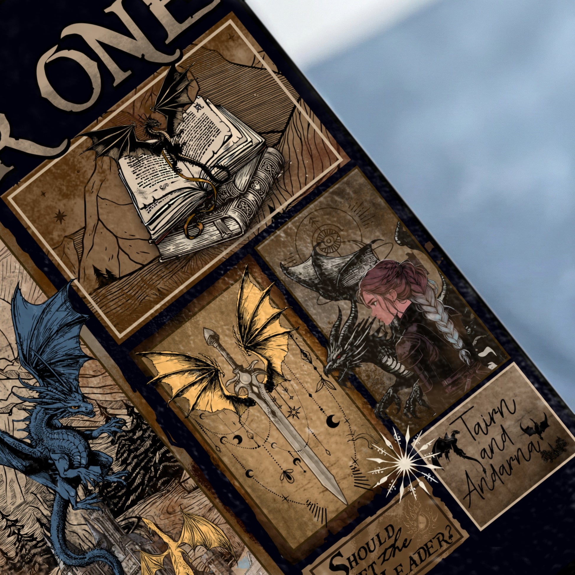 Fourth Wing Dragons Books Sword Fantasy Artwork product type