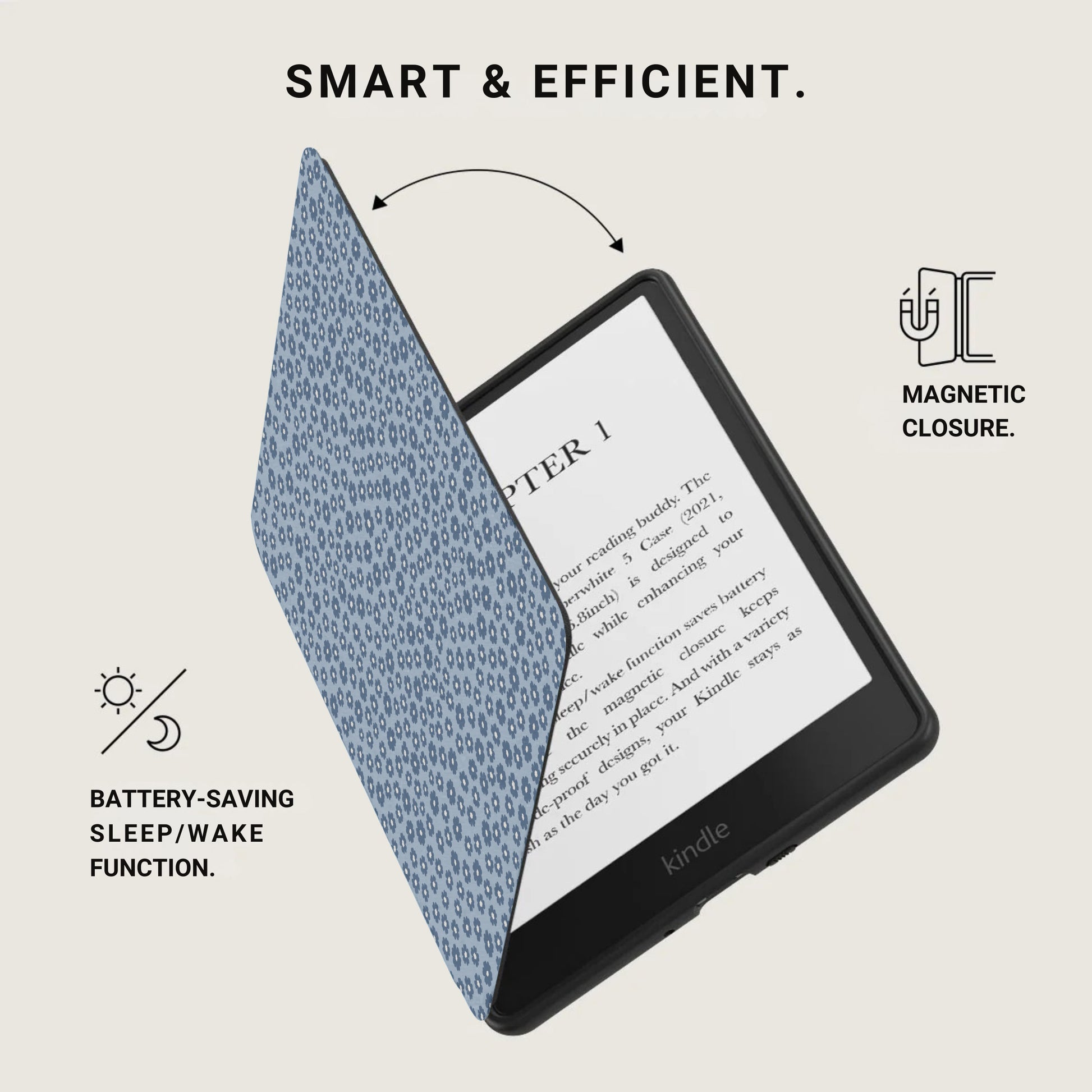 Smart & Efficient Kindle Case with Sleep/Wake and Magnetic Closure