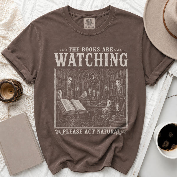 Books Watching Tee in Espresso