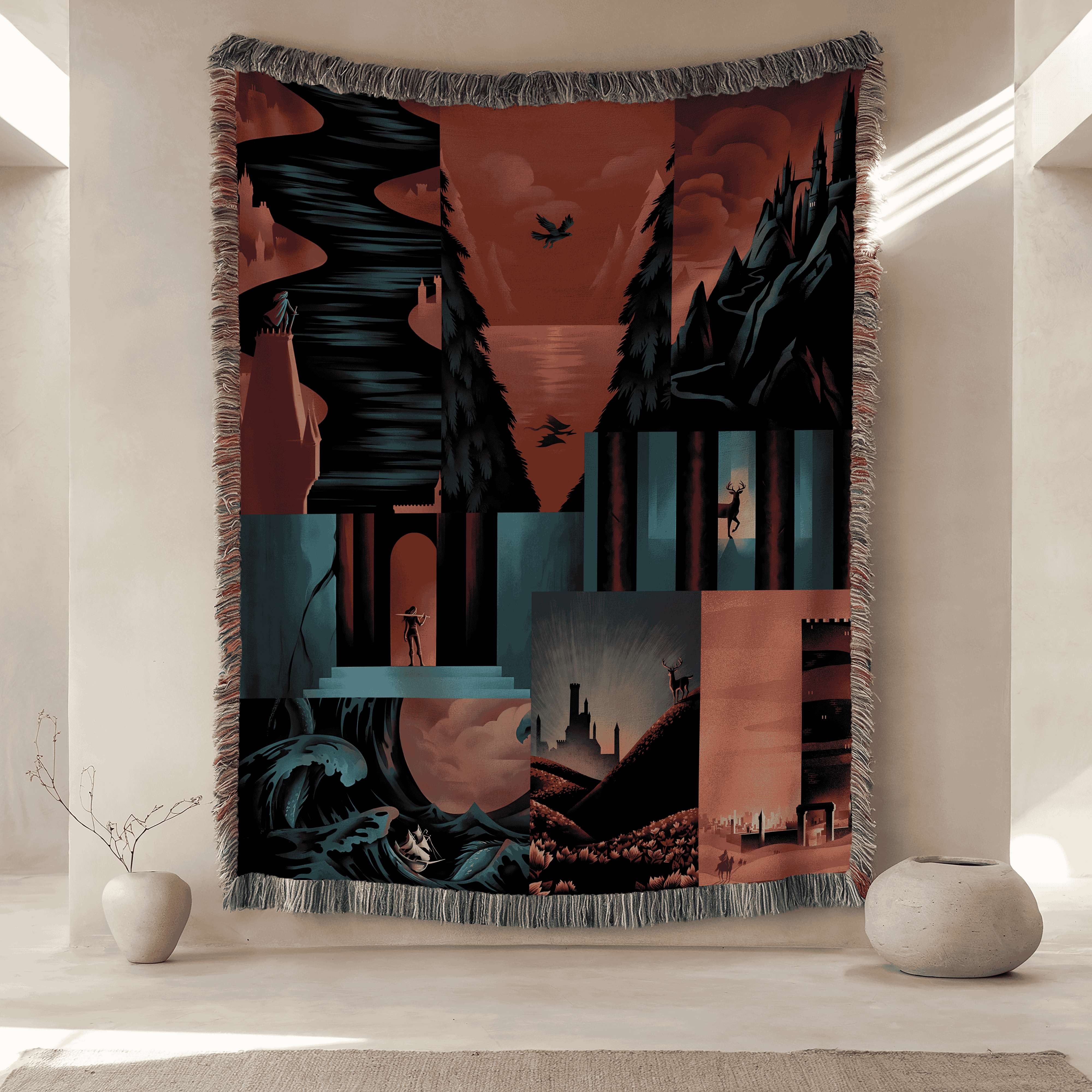 Fandom Woven Throw Blanket Review: Cozy Multi-Scene Bookish Decor &mdash; photo 3