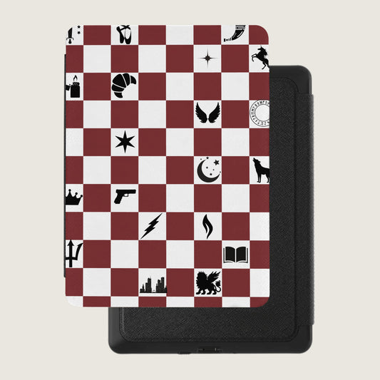 Red White Checkered Diverse Black Symbols Design product type