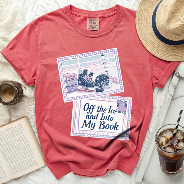 Off the Ice & Into My Book Next Chapter Tee in Watermelon