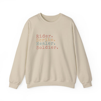 Rider. Scribe. Healer. Soldier. Sweatshirt