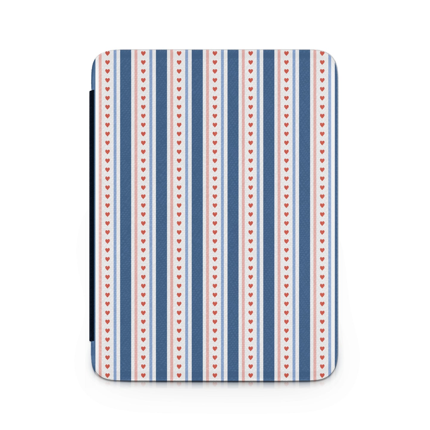Red Hearts and Blue Stripes Design Tablet Cover