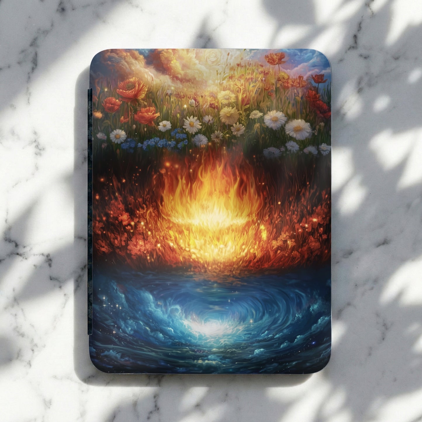 Vibrant floral field fiery blaze cosmic water product type