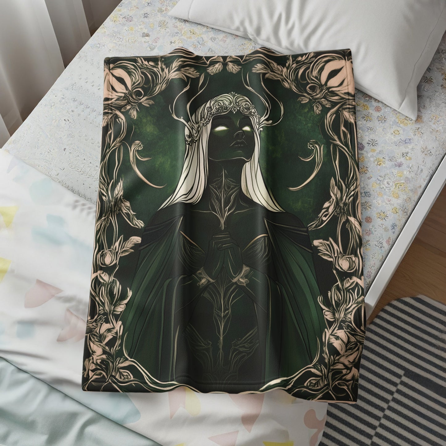 Dark Mystical Art Queen Blanket Woven Elegance Design
