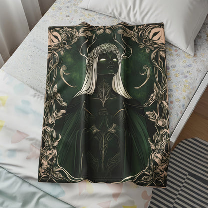 Dark Mystical Art Queen Blanket Woven Elegance Design