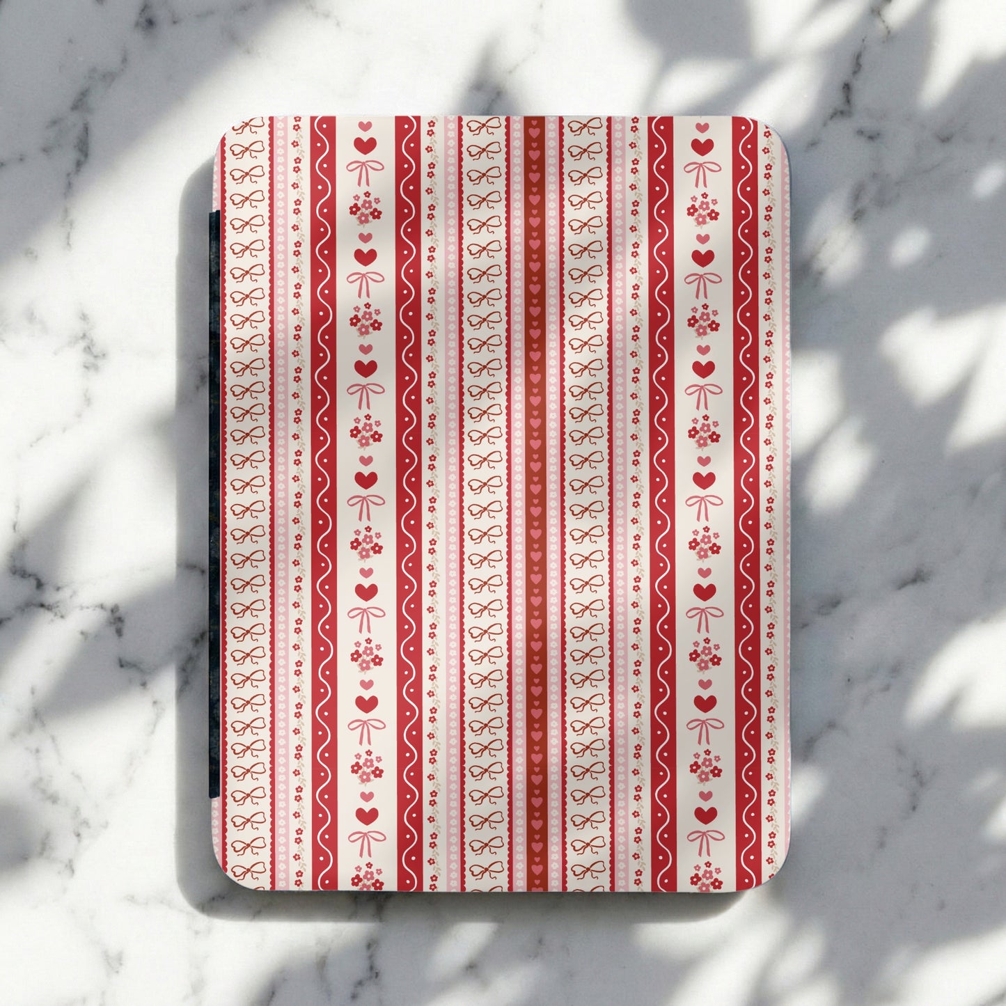 Red and White Striped Pattern Decorative Tray