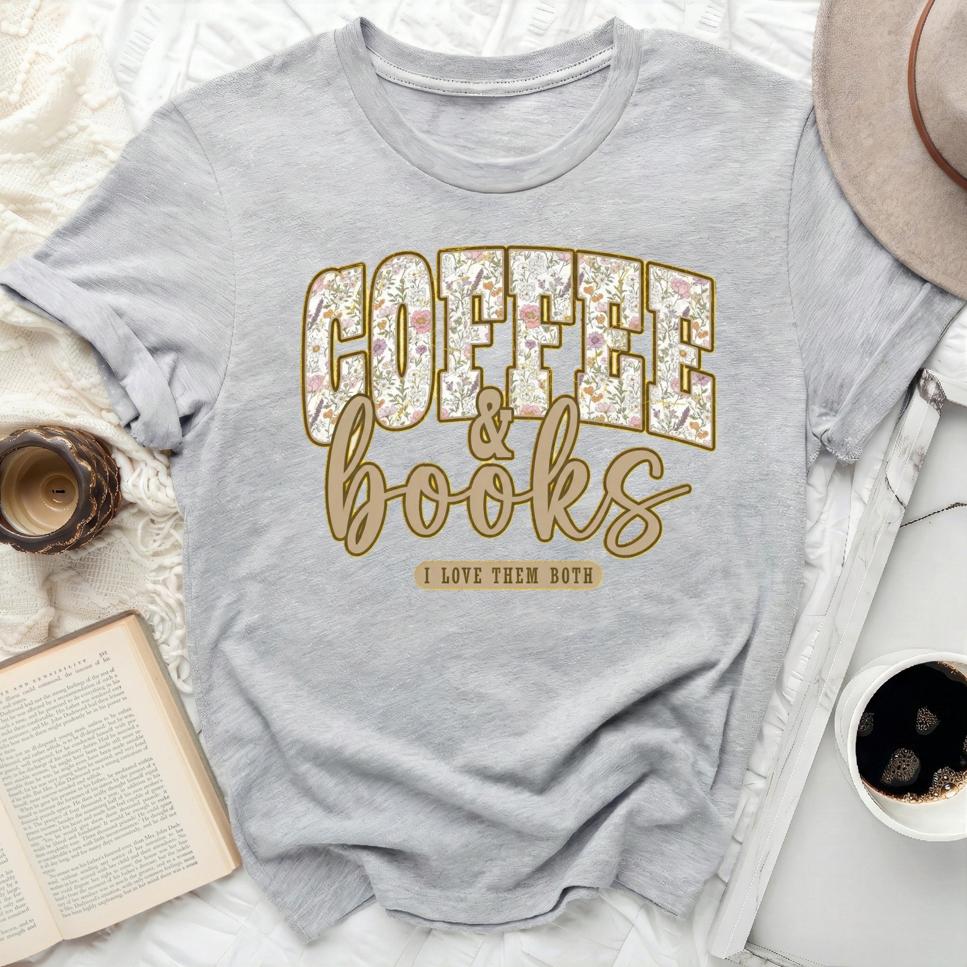 Coffee & Books I Love Them Both Graphic Tee