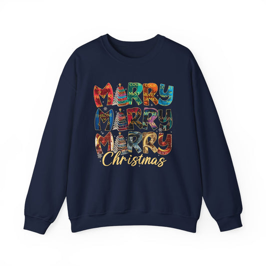 Colorful Merry Christmas Festive Sweater Holiday Apparel