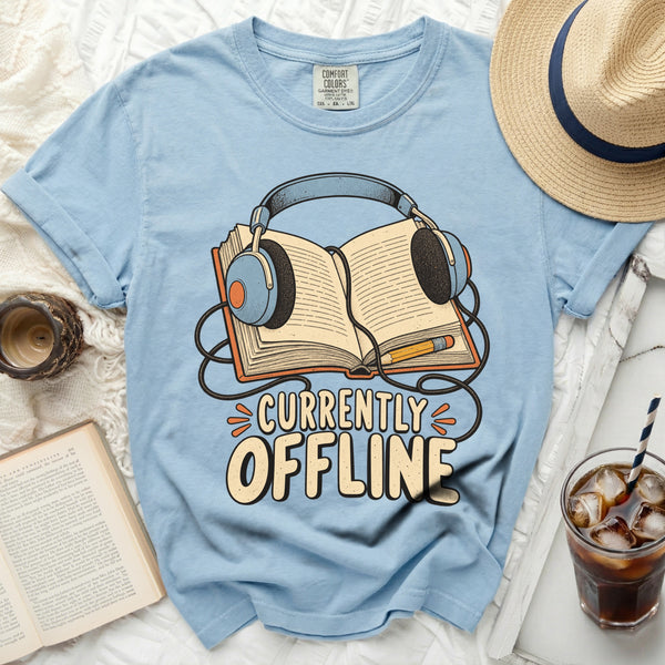 Currently Offline Tee in Chambray