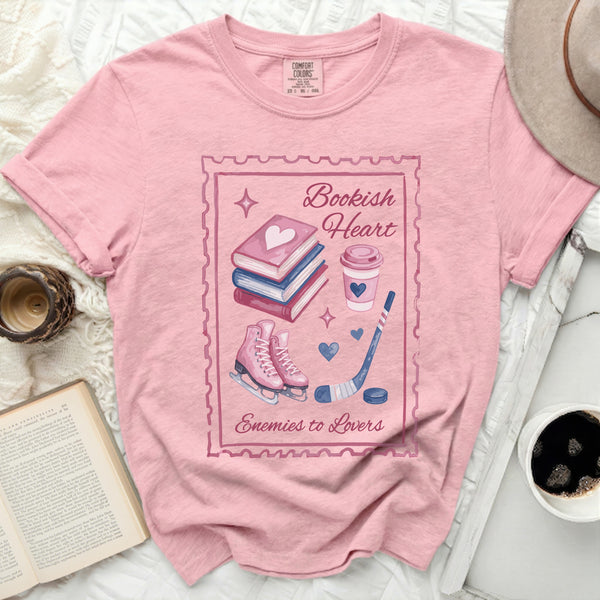 Bookish Heart Enemies to Lovers Tee in Blossom
