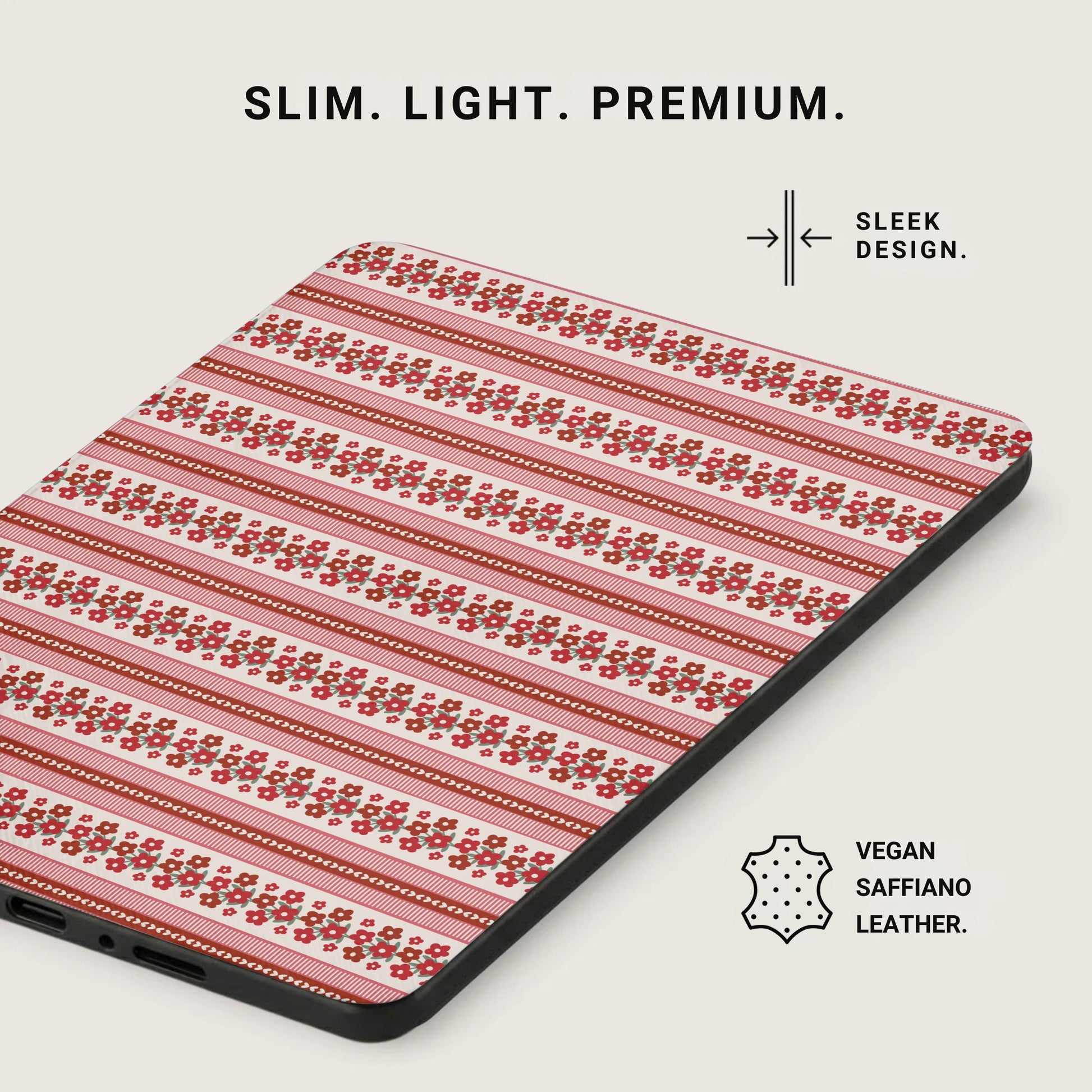 Premium Slim Light Vegan Saffiano Leather Sleek Design Case