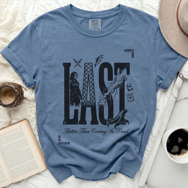 Fourth Wing 'LAST' Tee in Blue Jean
