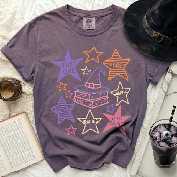Witchy Books Tee in Grape