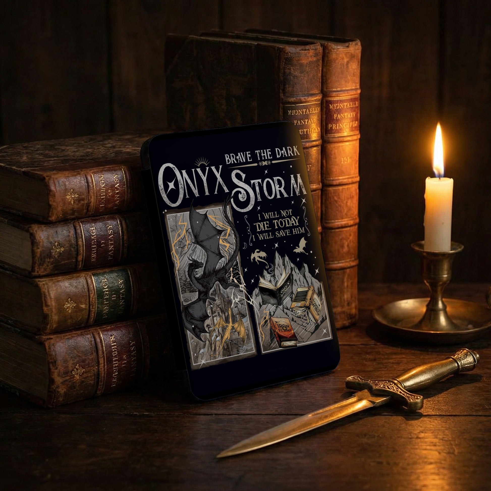 Onyx Storm Brave The Dark Dragon Fantasy Art product type