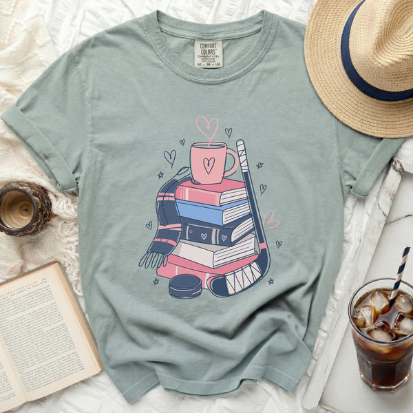 Cozy Study & Rink Vibes Tee in Bay