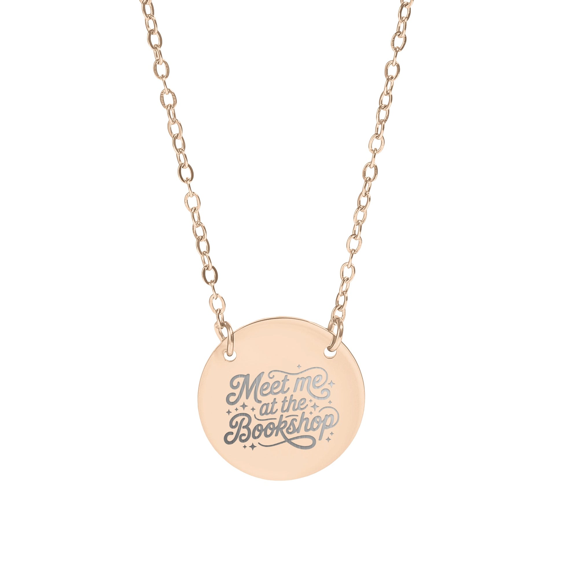 Meet Me at the Bookshop Engraved Necklace Product