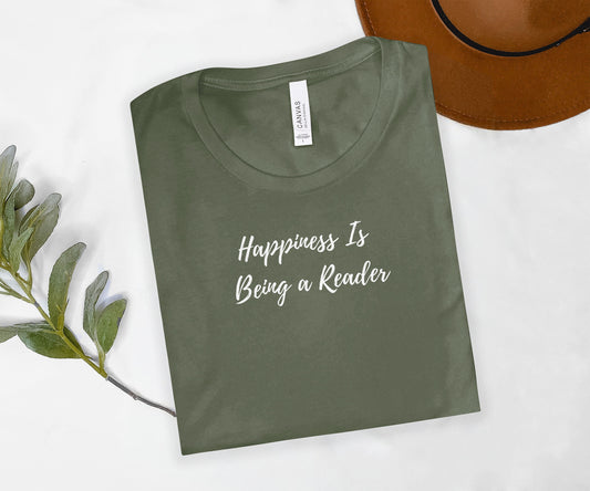 Happiness Is Being a Reader Quote T-Shirt Product
