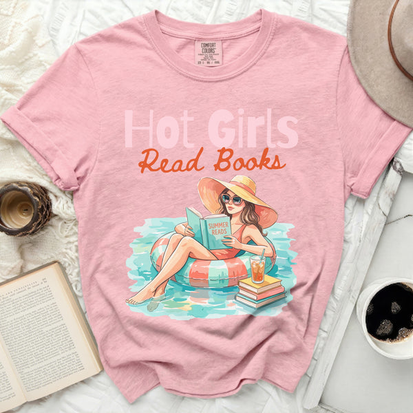 Hot Girls Read Books Tee in Blossom