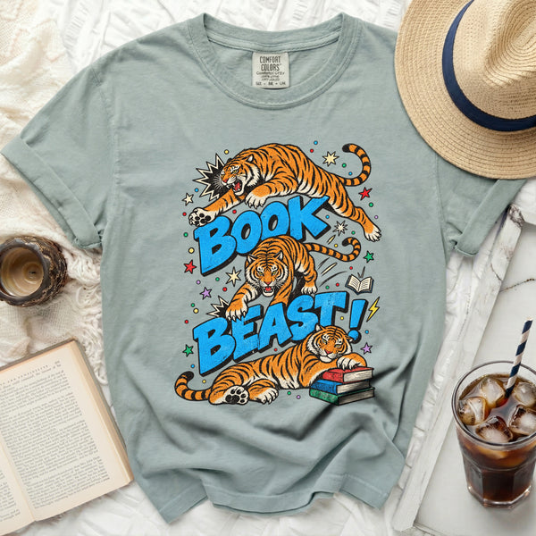 Book Beast Graphic Tee in Bay