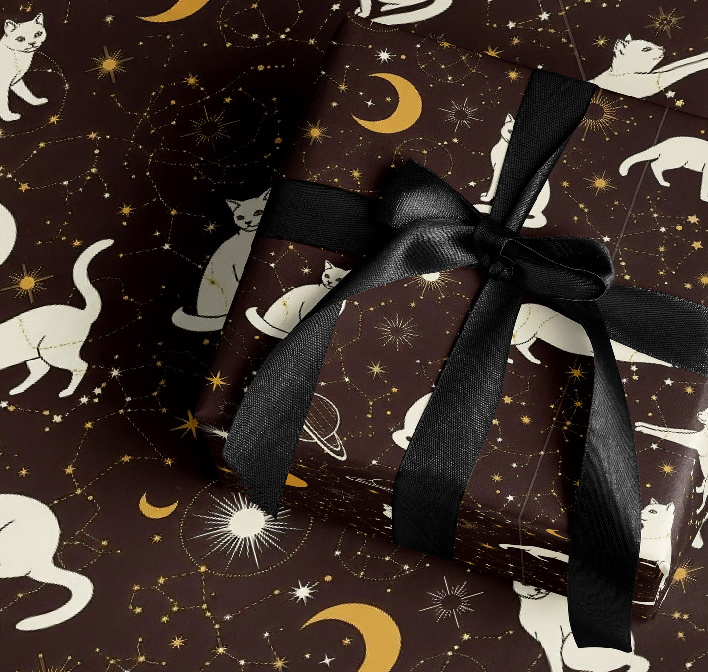 Cosmic Cat Constellations Wrapping Paper Gift Decor