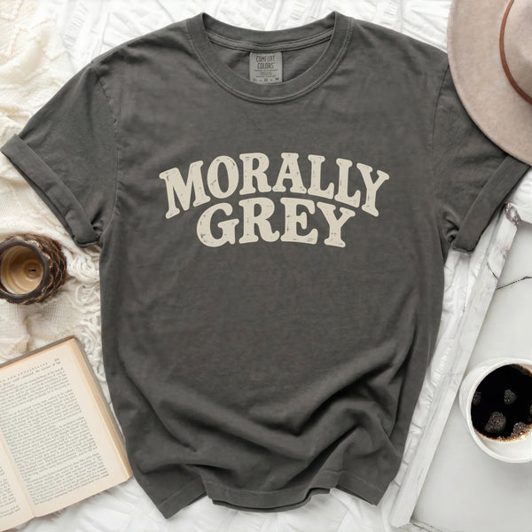 Vintage Morally Grey Tee in Pepper
