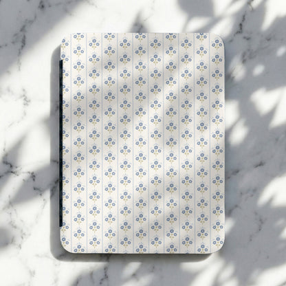 Elegant Blue Floral Printed Tablet Cover Design