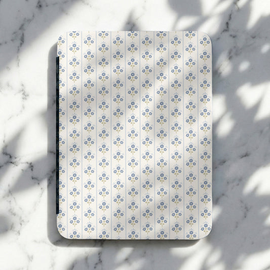 Elegant Blue Floral Printed Tablet Cover Design