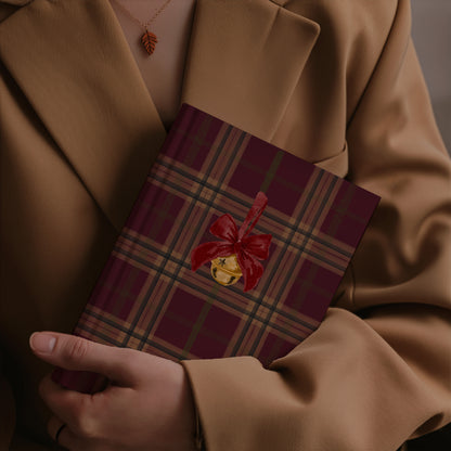 Festive Plaid Holiday Bell Decor Notebook