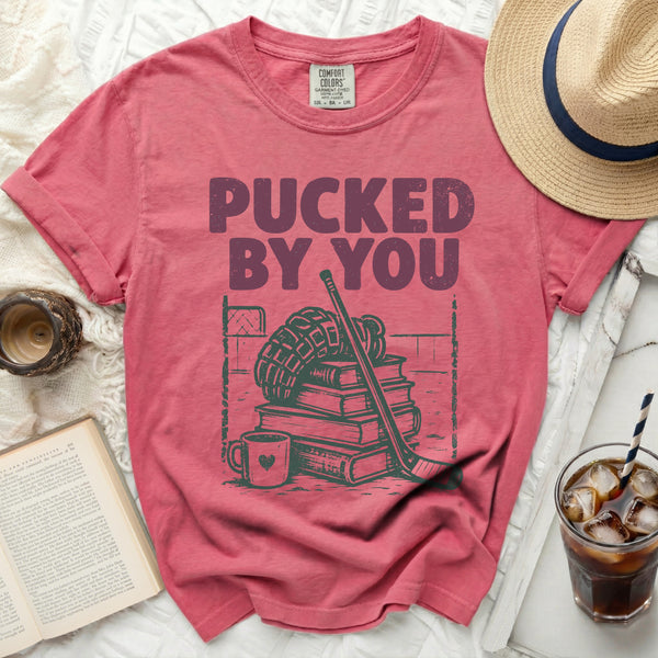 Pucked By You Hockey Scholar Tee in Crunchberry