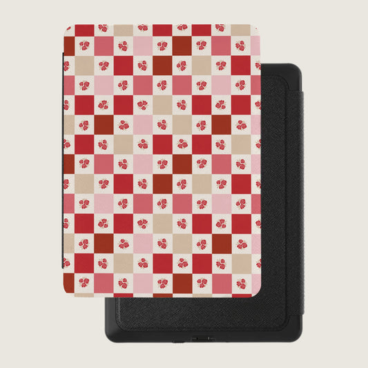 Checkered Red and Pink Patterned Case Cover