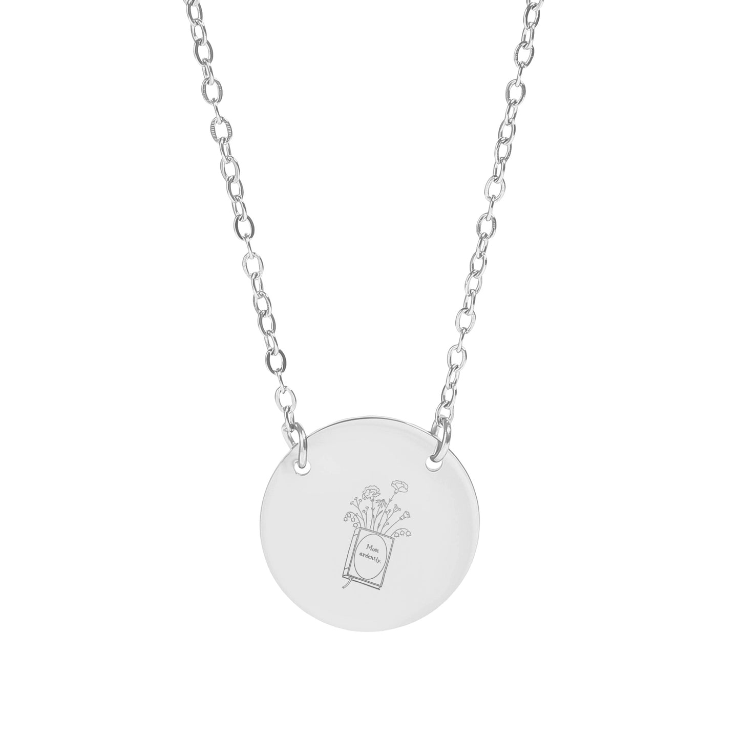 Delicate Pendant Necklace with Floral Engraving Design
