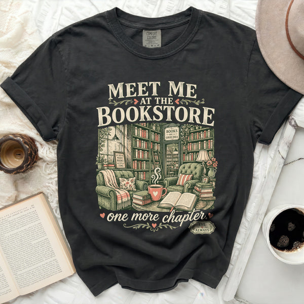 Meet Me At The Bookstore Tee in Black