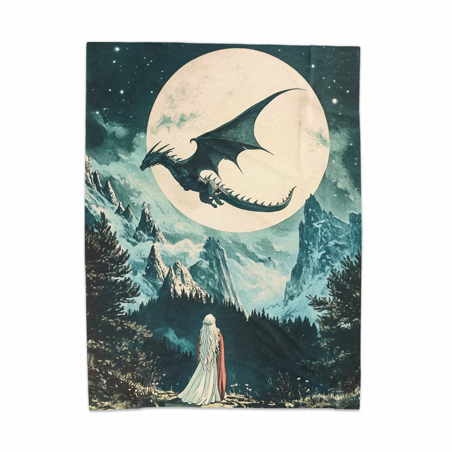 Majestic Dragon and Moonlit Mountains product