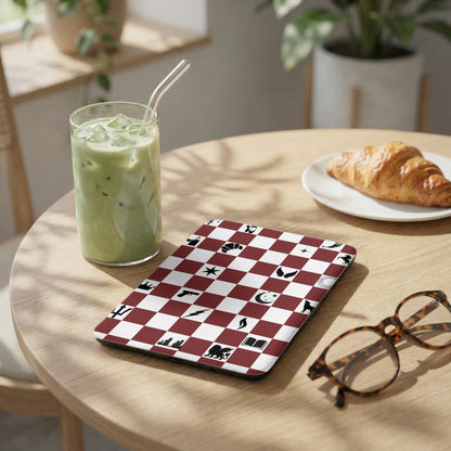 Maroon White Checkerboard Patterned Icons Case product type