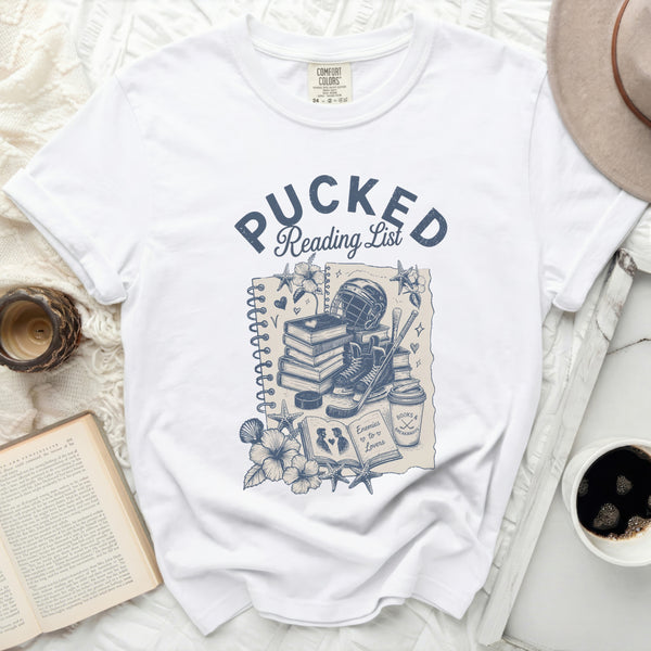 Pucked Reading List Tee in White