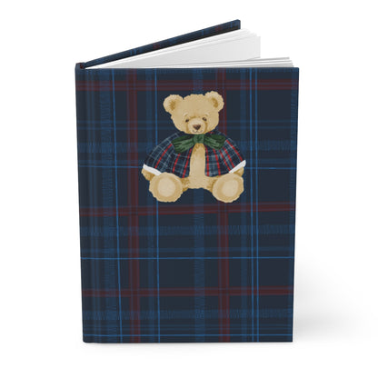 Cute Plaid Journal with Adorable Teddy Bear Design