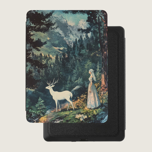 Fantasy White Deer Elven Maiden Forest Stars product type