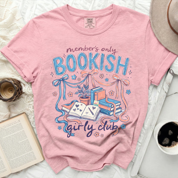 Member's Only Bookish Girly Club Tee in Blossom