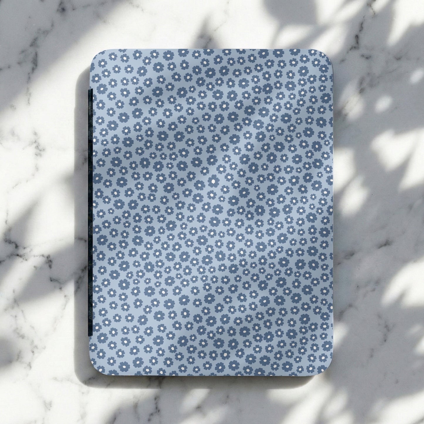 Blue Floral Patterned Cutting Board with Rounded Corners