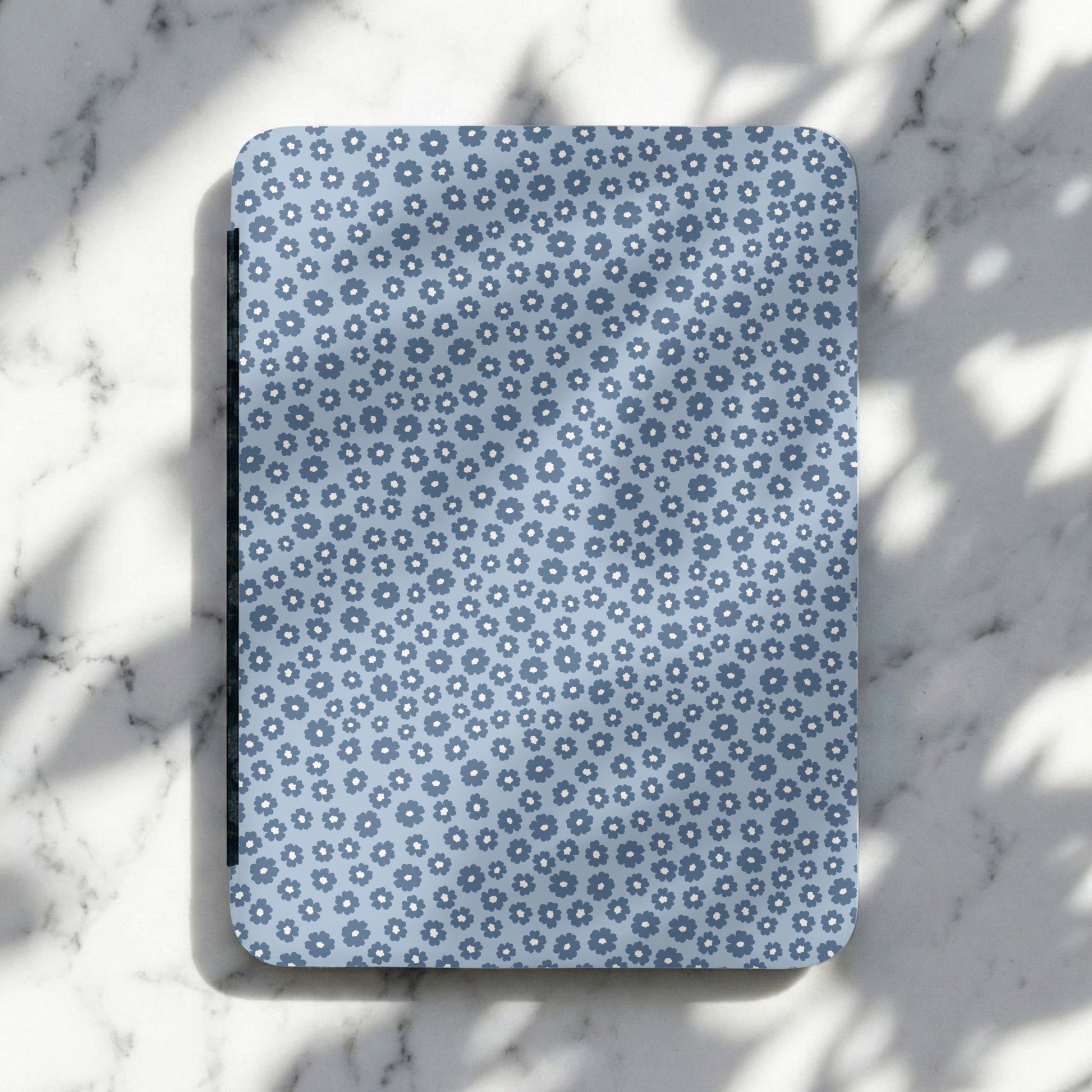 Blue Floral Patterned Cutting Board with Rounded Corners