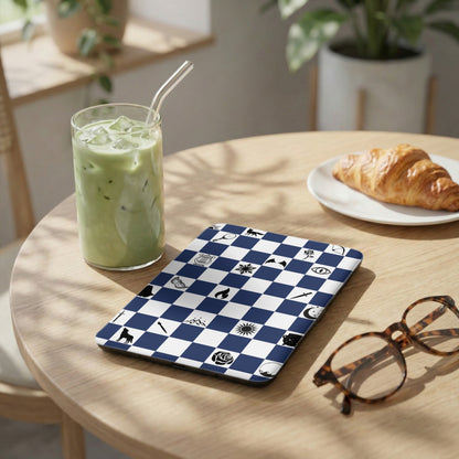 Blue White Checkerboard Mystical Symbols Device Case product type