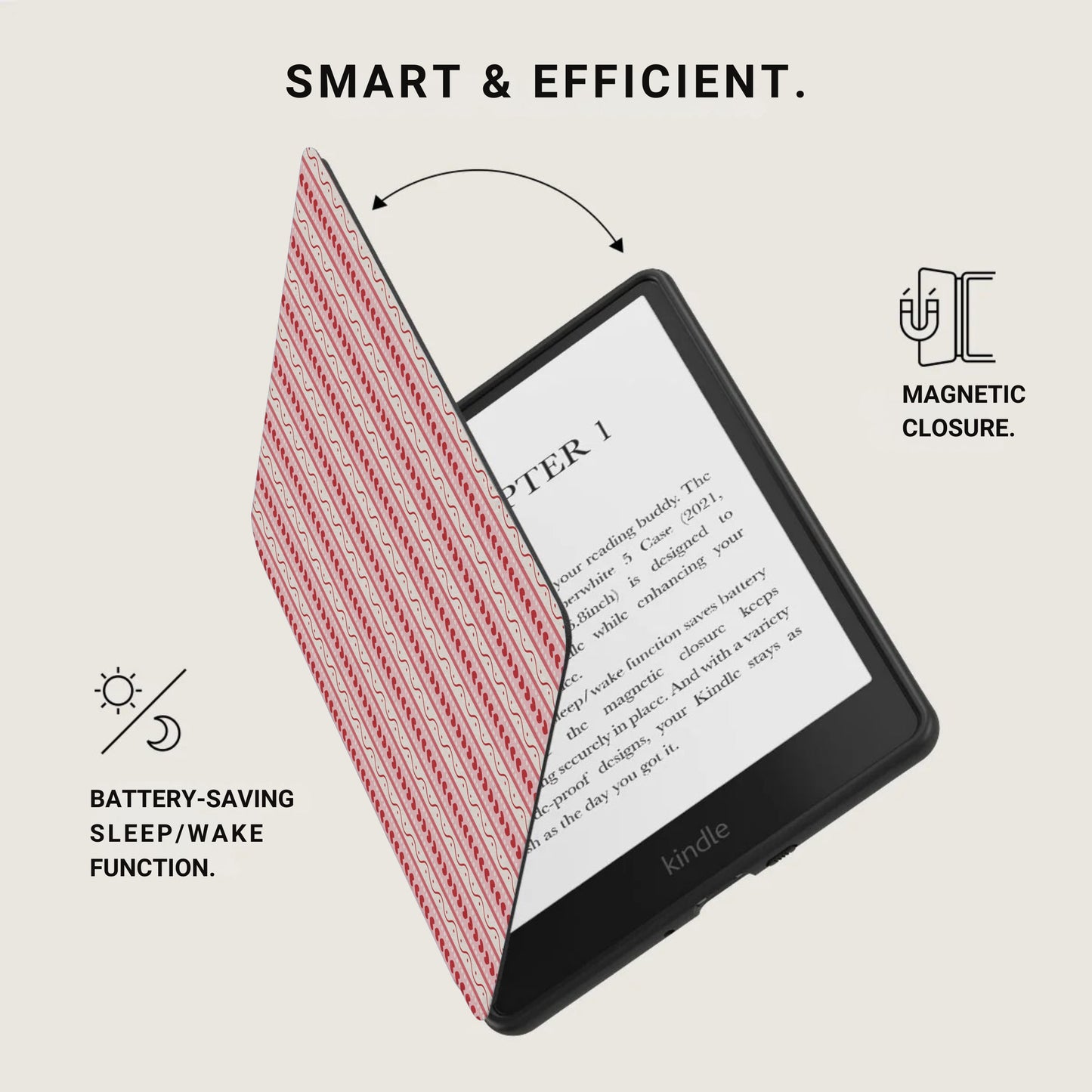 Smart Efficient Kindle Case with Magnetic Closure