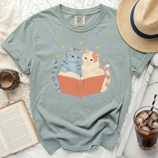 Storytime Cats Tee in Bay