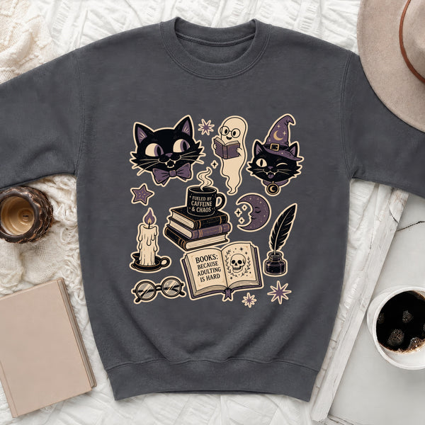 Witchy Reads Sweatshirt in Dark Heather