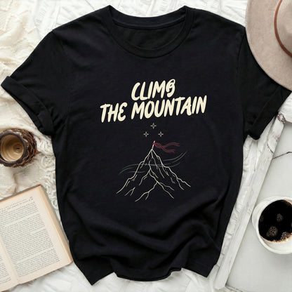 CLIMB THE MOUNTAIN Inspirational Outdoor Adventure product type
T-shirt
Graphic Tee
Mountain
Climbing
Adventure
Inspirational
Nature
Outdoors
Hiking
Summit
Black Tee
Motivation
Explore
Unique Design
Gift Idea
Apparel
Casual
Wanderlust
Mountain Lover
The Mountain