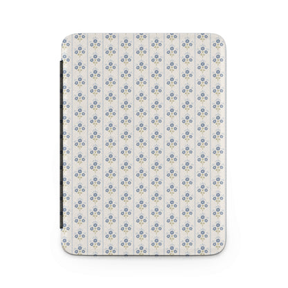 Blue and Beige Floral Pattern iPad Cover